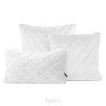 Poszewka welwetowa z wypełnieniem 50x50 VELVET 28B biała pikowana w romby z ozdobną wypustką na brzegach - 3