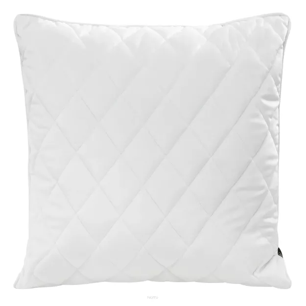 Poszewka welwetowa z wypełnieniem 50x50 VELVET 28B biała pikowana w romby z ozdobną wypustką na brzegach