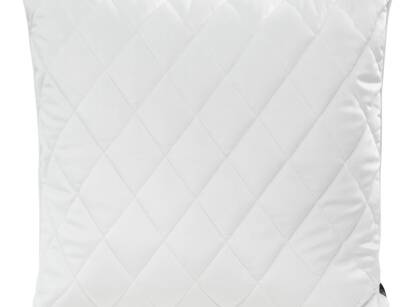 Poszewka welwetowa z wypełnieniem 50x50 VELVET 28B biała pikowana w romby z ozdobną wypustką na brzegach