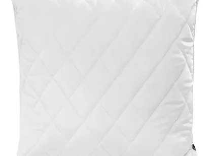 Poszewka welwetowa z wypełnieniem 50x50 VELVET 28B biała pikowana w romby z ozdobną wypustką na brzegach