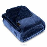 Koc jednokolorowy 150x200 TEDY granatowy imitujący buklę - 4