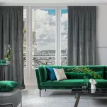 Zasłona na taśmie 135x300 ROSA welwetowa grafitowa Design 91 - 10