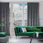 Zasłona na taśmie 135x300 ROSA welwetowa grafitowa Design 91 - 13