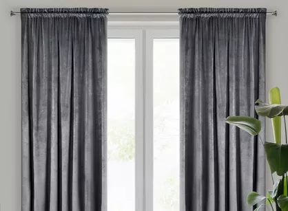 Zasłona na taśmie 135x300 ROSA welwetowa grafitowa Design 91