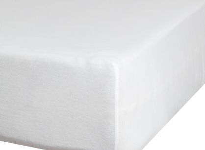 Prześcieradło z bawełny jersey z gumką białe 90x200 Design 91