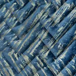 Narzuta welwetowa 170x210 AGATA 1 granatowa przeszywana nicią z metalicznym złotym nadrukiem - 2