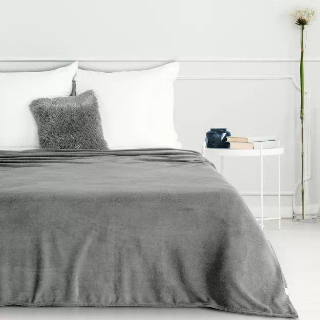 Koc jednokolorowy 150x200 SIMPLE 1 srebrny wyjątkowo miękki
