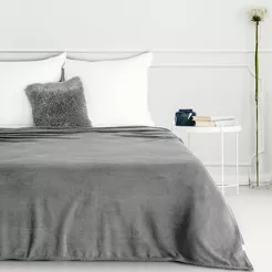 Koc jednokolorowy 150x200 SIMPLE 1 srebrny wyjątkowo miękki