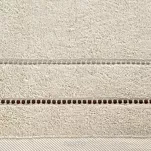 Ręcznik 50x90 SUZI beżowy z kontrastującą stebnowaną bordiurą w delikatne paseczki 500 g/m2 - 2