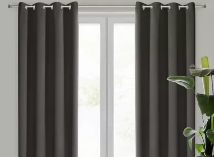 Zasłona na przelotkach 135x250 PARISA zaciemniająca grafitowa jednokolorowa Design 91