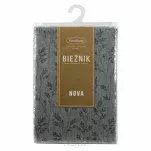 Bieżnik 40x180 SIMONA z błyszczącym srebrnym nadrukiem gałązek - 5