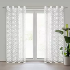 Firana gotowa na przelotkach 140x250 IGA biała o strukturze siatki