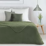 Koc na fotel jednokolorowy 70x160 TEDY oliwkowy imitujący buklę - 5