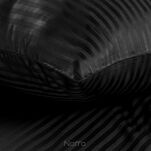 Pościel satynowa 160x200 VERA jednokolorowa gładka czarna w prążki - 3