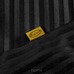 Pościel satynowa 160x200 VERA jednokolorowa gładka czarna w prążki - 2