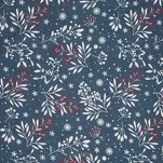 Pościel świąteczna 220x200 KRISTY granatowo czerwona wzór gałązek z bawełny renforce - 2