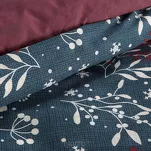 Pościel świąteczna 220x200 KRISTY granatowo czerwona wzór gałązek z bawełny renforce - 6