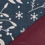 Pościel świąteczna 220x200 KRISTY granatowo czerwona wzór gałązek z bawełny renforce - 3