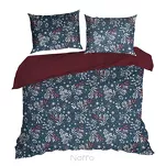 Pościel świąteczna 160x200 KRISTY granatowo czerwona wzór gałązek z bawełny renforce - 4