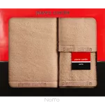 Komplet ręczników EVI Pierre Cardin ciemny puder zdobione bordiurą w kolorze ręcznika z logo marki z kolekcji Premium - 2