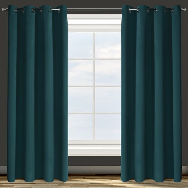 Zasłona na przelotkach 135x250 PARISA zaciemniająca petrol jednokolorowa Design 91