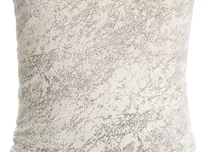 Poszewka welwetowa 40x40 RIVA kremowa z nadrukiem imitującym marmur