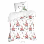 Pościel świąteczna 220x200 CANDY biała czerwona samochody z mikrowłókna - 4