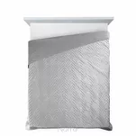 Narzuta welwetowa 170x210 LUIZ 6 srebrna pikowana w powtarzalny wzór - 5