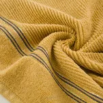 Ręcznik 70x140 FILON Eva Minge musztardowy w prążki zdobiony bordiurą z połyskującą srebrną nicią - 2