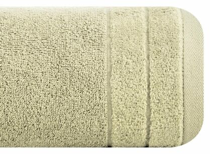 Ręcznik bawełniany 70x140 DAMLA beżowy gładki z subtelną bordiurą