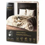 Pościel z makosatyny 160x200 NOAH Eva Minge biała beżowa designerski wzór Premium - 2