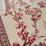 Obrus gobelinowy 140x180 THAI naturalny różowy wzór kwiatu wiśni - 4