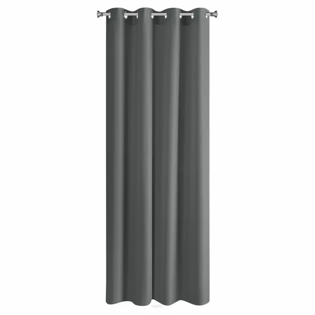 Zasłonana przelotkach 140x250 RITA jednokolorowa grafitowa z miękkiej tkaniny