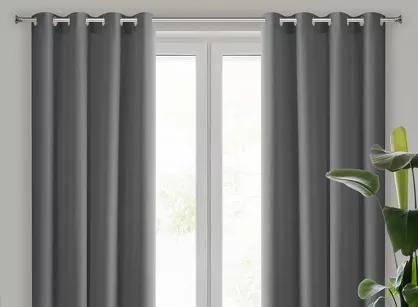 Zasłona na przelotkach 140x250 RITA jednokolorowa grafitowa z miękkiej tkaniny