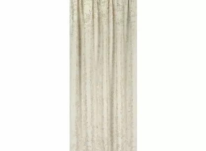 Zasłona gotowa na taśmie 140x270 FELIS welwetowa kremowa z nadrukiem drobnych listków