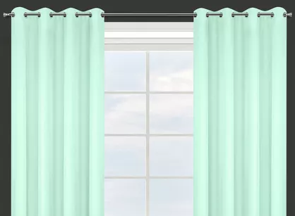 Zasłona gotowa na przelotkach 140x250 ADORE jasna mięta z jednobarwnej gładkiej tkaniny Design 91