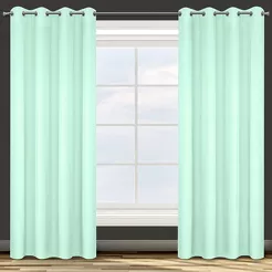 Zasłona na przelotkach 140x250 ADORE jasna mięta z jednobarwnej gładkiej tkaniny Design 91