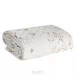 Narzuta welwetowa 170x210 BLINK 5 kremowa pikowana z delikatnym wzorem botanicznym - 5