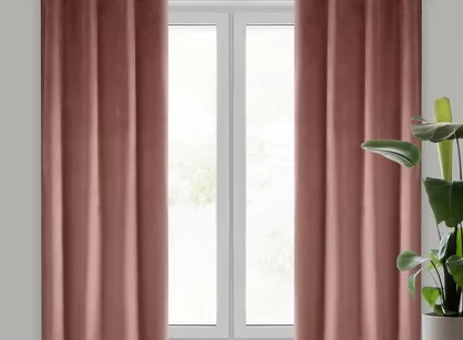 Zasłona na przelotkach 140x250 PIERRE welwetowa ciemny róż jednokolorowa