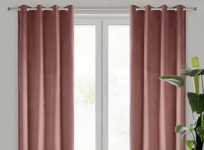Zasłona na przelotkach 140x250 PIERRE welwetowa ciemny róż jednokolorowa