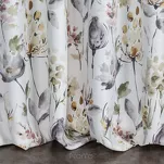 Zasłona na przelotkach 140x250 ZOJA biała oliwkowa zaciemniająca z wzorem delikatnych kwiatów - 8
