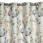 Zasłona na przelotkach 140x250 ZOJA biała oliwkowa zaciemniająca z wzorem delikatnych kwiatów - 4