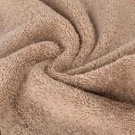 Ręcznik 70x140 VENUS Eva Minge ciemny puder zdobiony bordiurą w kolorze ręcznika z napisami projektantki 550 g/m2 - 2