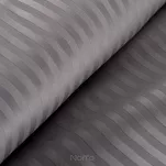 Pościel satynowa 140x200 VERA jednokolorowa gładka stalowa w prążki - 6