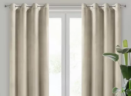 Zasłona  na przelotkach 140x250 ROSA welwetowa jasny beż Design 91