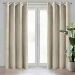 Zasłona gotowa na przelotkach 140x250 ROSA welwetowa jasny beż Design 91