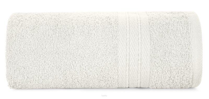 Ręcznik bawełniany 50x90 KAYA kremowy zdobiony bordiurą w pasy