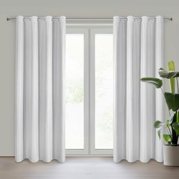 Zasłona na przelotkach 140x250 ADARI biała jednokolorowa z matowej tkaniny