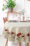 Obrus gobelinowy 140x180 1306 naturalny z nadrukiem maków owalny - 9