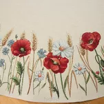 Obrus gobelinowy 140x180 1306 naturalny z nadrukiem maków owalny - 5